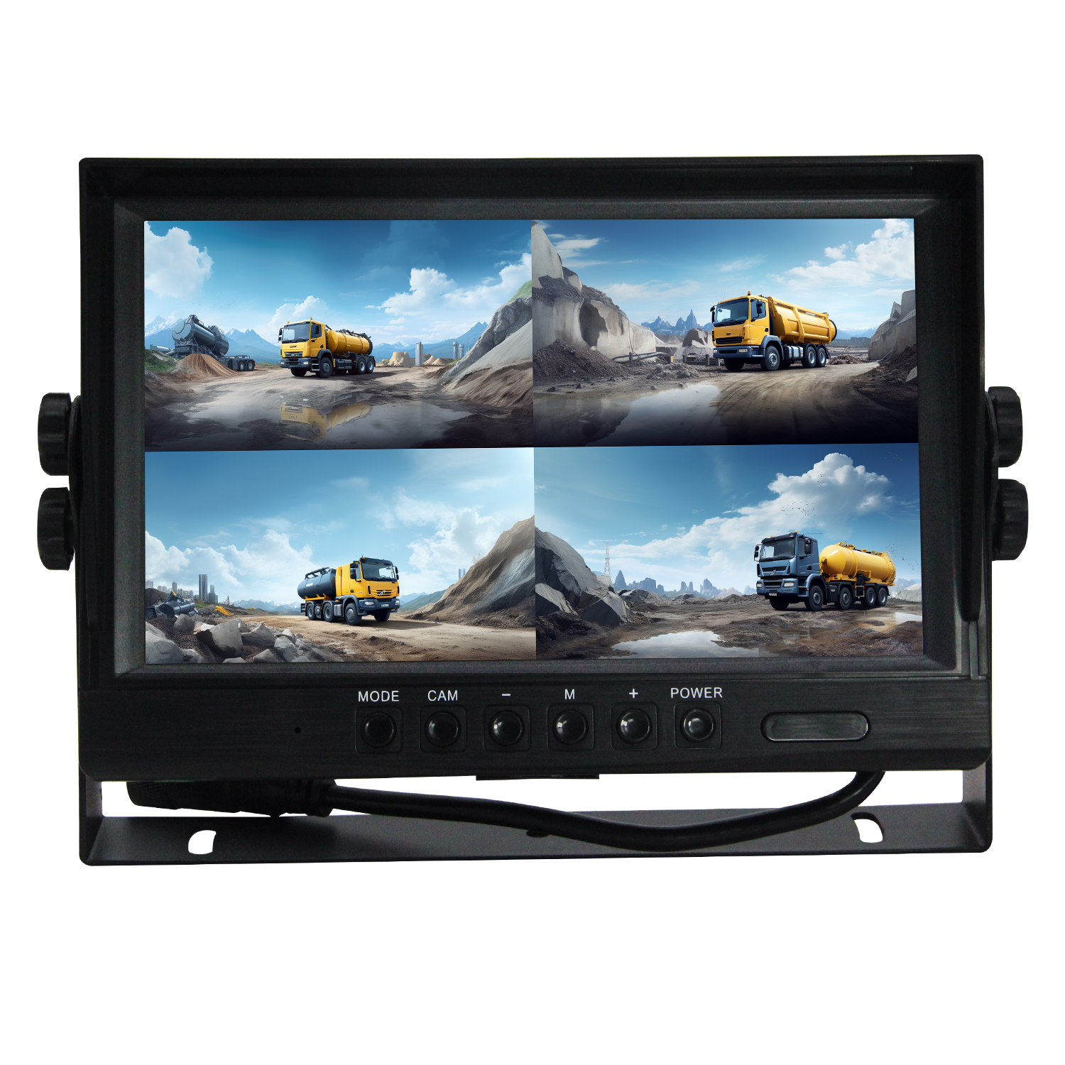 Widescreen 9 Inch Car Truck Monitor 1080p Dc12 V-24v Monitor Quad Split Monitor
